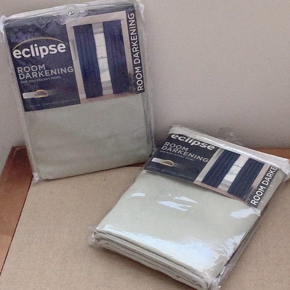 54" x 54" (each) Pair Room Darkening Rod Pocket Curtains - Picture 2 of 5